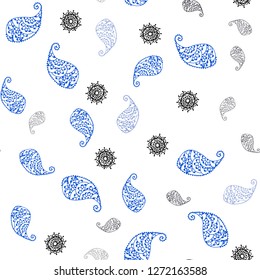 Dark Multicolor vector seamless doodle background with leaves and flowers. Colorful illustration in doodle style with leaves, flowers. Design for wallpaper, fabric makers.