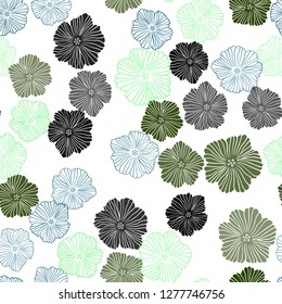 Dark Multicolor vector seamless doodle background with flowers. Modern abstract illustration with flowers. Design for wallpaper, fabric makers.