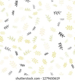 Dark Multicolor vector seamless doodle pattern with leaves, branches. Doodle illustration of leaves and branches in Origami style. Template for business cards, websites.
