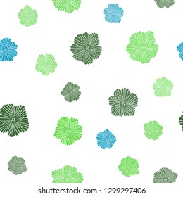 Dark Multicolor vector seamless doodle layout with flowers. Flowers with gradient on white background. Pattern for trendy fabric, wallpapers.
