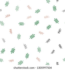 Dark Multicolor vector seamless doodle pattern with leaves. Creative illustration in blurred style with leaves. Pattern for trendy fabric, wallpapers.