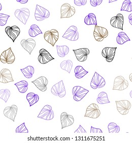 Dark Multicolor vector seamless doodle pattern with leaves. Colorful illustration in doodle style with leaves. Template for business cards, websites.