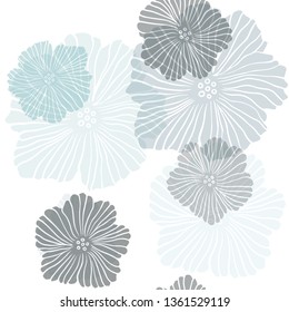 Dark Multicolor vector seamless doodle background with flowers. Colorful illustration with flowers in doodle style. Texture for window blinds, curtains.