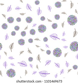 Dark Multicolor vector seamless elegant pattern with leaves and flowers. Creative illustration in blurred style with leaves, flowers. Hand painted design for web, wrapping.