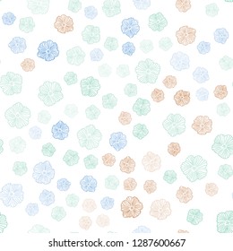 Dark Multicolor vector seamless elegant wallpaper with flowers. Brand new colored illustration with flowers. Texture for window blinds, curtains.