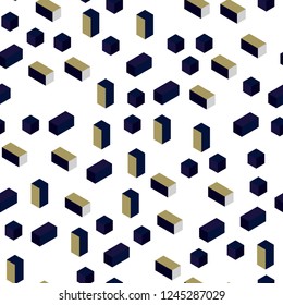 Dark Multicolor vector seamless, isometric pattern in square style. Abstract gradient illustration with rectangles. Template for business cards, websites.