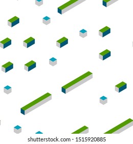 Dark Multicolor vector seamless, isometric layout with lines, rectangles. Illustration with set of colorful rectangles. Design for textile, fabric, wallpapers.