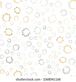 Dark Multicolor vector seamless  layout with circle shapes. Abstract illustration with colored bubbles in nature style. Pattern can be used for futuristic ad, booklets.