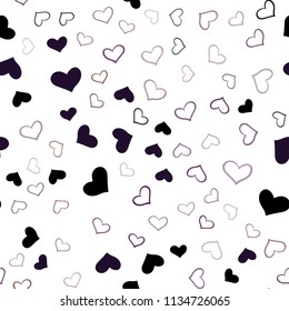 Dark Multicolor vector seamless layout with sweet hearts. Decorative shining illustration with hearts on abstract template. Pattern can be used for valentine's ad, booklets.