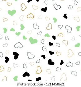 Dark Multicolor vector seamless layout with sweet hearts. Blurred decorative design in doodle style with hearts. Pattern can be used for valentine's ad, booklets.