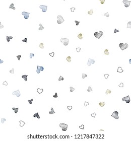 Dark Multicolor vector seamless layout with sweet hearts. Illustration with hearts in love concept for valentine's day. Pattern can be used for valentine's ad, booklets.