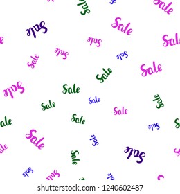 Dark Multicolor vector seamless layout with discount words. Shining colorful illustration with isolated selling prices. Backdrop for mega promotions, discounts.