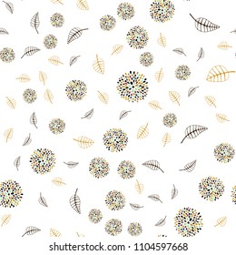Dark Multicolor vector seamless natural artwork with leaves and flowers. Creative illustration in blurred style with leaves, flowers. Completely new template for your brand book.