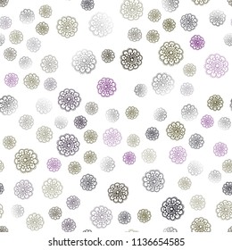 Dark Multicolor vector seamless natural abstract pattern. Colorful abstract illustration with flowers in doodle style. Doodle design can be used for your web site.