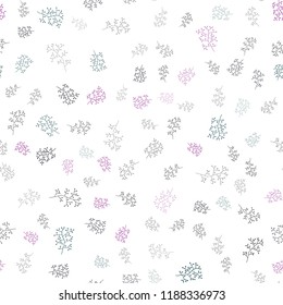 Dark Multicolor vector seamless natural backdrop with leaves, branches. Shining colored illustration with leaves and branches. Pattern for design of window blinds, curtains.