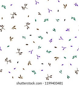 Dark Multicolor vector seamless natural artwork with leaves. Creative illustration in blurred style with leaves. Pattern for design of window blinds, curtains.