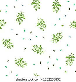 Dark Multicolor vector seamless natural backdrop with leaves, branches. Sketchy doodles on white background. Template for business cards, websites.