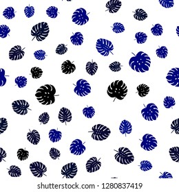 Dark Multicolor vector seamless natural pattern with leaves. Doodle illustration of leaves in Origami style with gradient. Design for textile, fabric, wallpapers.