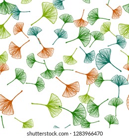 Dark Multicolor vector seamless natural artwork with leaves. A vague abstract illustration with leaves in doodles style. Pattern for design of fabric, wallpapers.