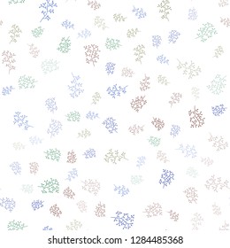 Dark Multicolor vector seamless natural background with leaves, branches. Abstract illustration with leaves, branches in doodles style. Design for textile, fabric, wallpapers.