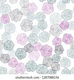 Dark Multicolor vector seamless natural artwork with flowers. Creative illustration in blurred style with flowers. Texture for window blinds, curtains.