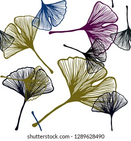 Dark Multicolor vector seamless natural background with leaves. Brand new colored illustration in blurry style with leaves. Pattern for trendy fabric, wallpapers.