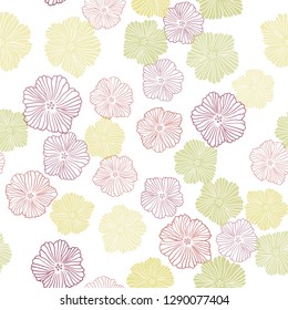 Dark Multicolor vector seamless natural background with flowers. Flowers with gradient on white background. Texture for window blinds, curtains.