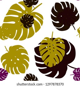Dark Multicolor vector seamless natural artwork with leaves. Shining colored illustration with leaves in doodle style. Template for business cards, websites.