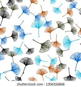 Dark Multicolor vector seamless natural artwork with leaves. Colorful abstract illustration with leaves in doodle style. Pattern for design of fabric, wallpapers.