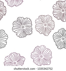 Dark Multicolor vector seamless natural artwork with flowers. Colorful illustration with flowers in doodle style. Texture for window blinds, curtains.