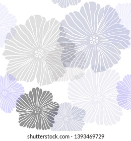 Dark Multicolor vector seamless natural artwork with flowers. Colorful illustration with flowers in doodle style. Design for textile, fabric, wallpapers.