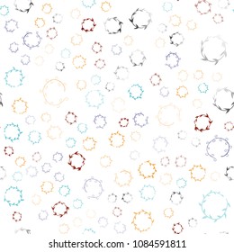Dark Multicolor vector seamless  pattern with spheres. Abstract illustration with colored bubbles in nature style. Pattern can be used as texture of wallpapers.