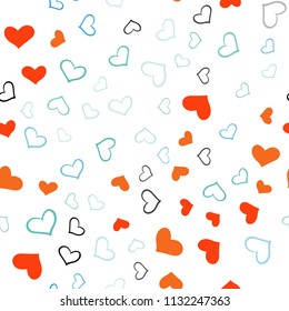 Dark Multicolor vector seamless pattern with colorful hearts. Illustration with hearts in love concept for valentine's day. Design for ad, poster, banner of Valentine Day.