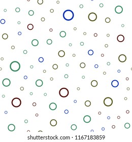 Dark Multicolor vector seamless pattern with spheres. Beautiful colored illustration with blurred circles in nature style. Pattern can be used for futuristic ad, booklets.