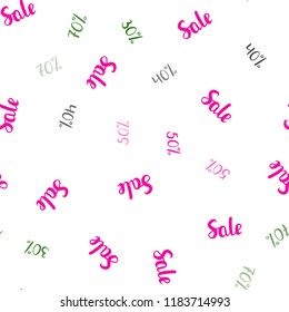 Dark Multicolor vector seamless pattern with 30, 40, 50 percentage signs. Colorful set of  percentage signs in simple style. Backdrop for mega promotions, discounts.