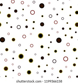 Dark Multicolor vector seamless pattern with spheres. Glitter abstract illustration with blurred drops of rain. Trendy design for wallpaper, fabric makers.