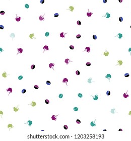 Dark Multicolor vector seamless pattern with coffee beans, cups. Gradient illustration with set of mugs, beans. Pattern for ads of breakfast, lunch, dinner.