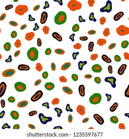 Dark Multicolor vector seamless pattern with spheres. Illustration with set of shining colorful abstract circles. Trendy design for wallpaper, fabric makers.