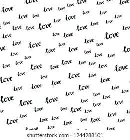 Dark Multicolor vector seamless pattern with phrase LOVE YOU. Colorful illustration with quote LOVE YOU in celebration style. Pattern for trendy fabric, wallpapers.