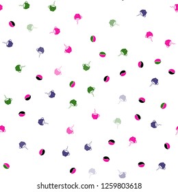 Dark Multicolor vector seamless pattern with coffee beans, cups. Glitter abstract backdrop with gradient mugs, coffee grains. Pattern for menu of cafes and restaurants.