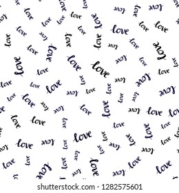 Dark Multicolor vector seamless pattern with phrase LOVE YOU. Decorative design in doodle style with text LOVE YOU. Design for wallpaper, fabric makers.