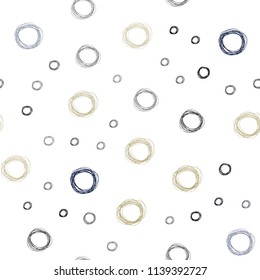 Dark Multicolor vector seamless template with circles. Modern abstract illustration with colorful water drops. Completely new template for your brand book.