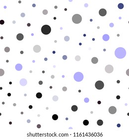 Dark Multicolor vector seamless template with circles. Illustration with set of shining colorful abstract circles. Pattern for design of fabric, wallpapers.