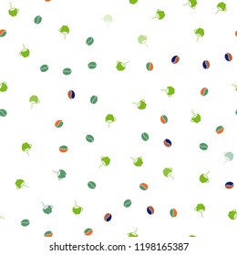 Dark Multicolor vector seamless template with cups of coffee, beans. Decorative gradient design of coffee cups and beans. Design for ad, poster, banner of cafes, restaurants.