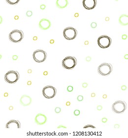 Dark Multicolor vector seamless template with circles. Illustration with set of shining colorful abstract circles. Pattern can be used as texture of wallpapers.