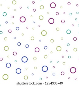 Dark Multicolor vector seamless template with circles. Blurred bubbles on abstract background with colorful gradient. Pattern can be used for beautiful websites.