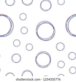 Dark Multicolor vector seamless template with circles. Abstract illustration with colored bubbles in nature style. Template for business cards, websites.
