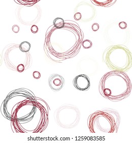 Dark Multicolor vector seamless template with circles. Glitter abstract illustration with blurred drops of rain. Texture for window blinds, curtains.