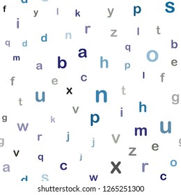 Dark Multicolor vector seamless template with isolated letters. Blurred design in simple style with signs of alphabet. Design for textile, fabric, wallpapers.