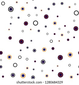 Dark Multicolor vector seamless template with circles. Blurred decorative design in abstract style with bubbles. Pattern for design of fabric, wallpapers.